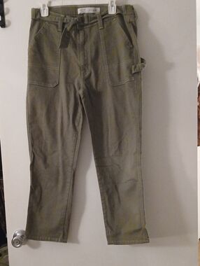 Signature by Levi Strauss Olive Green Ankle Utility Slim Crop Pants Hammer Loop